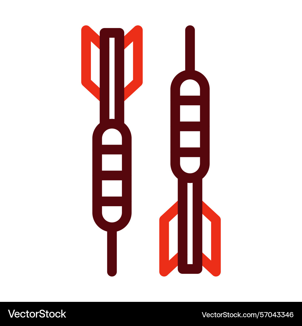 Dart thick line two color icons for personal Vector Image