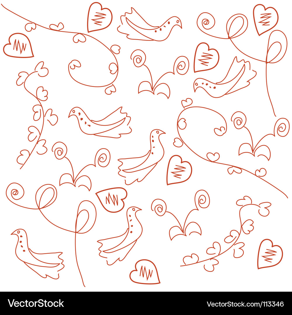 Doves pattern Vector Image