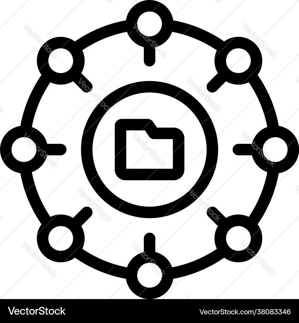 Folder network icon outline style Folder network icon outline style vector image