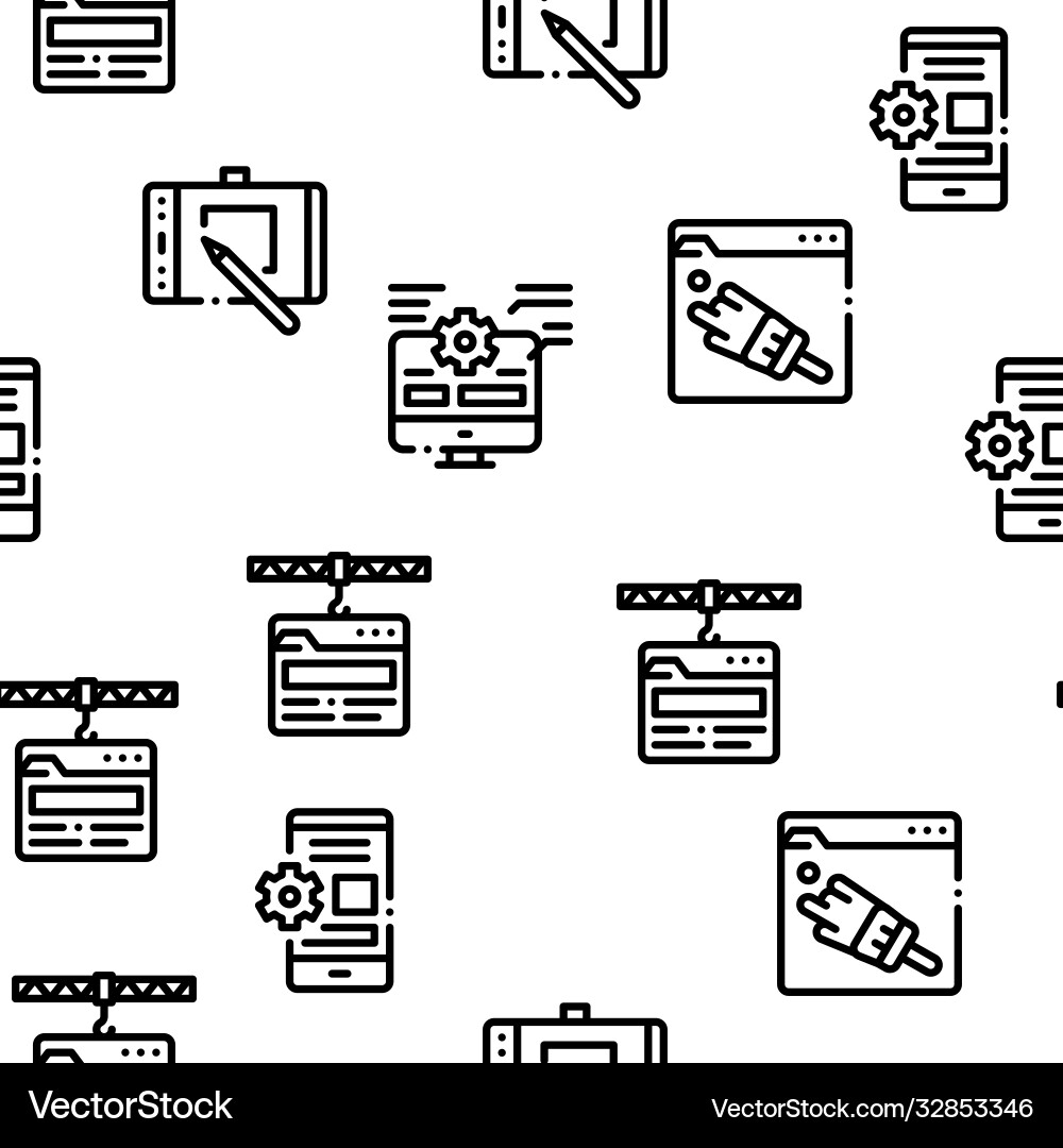 Front end development seamless pattern Front end development seamless pattern vector image