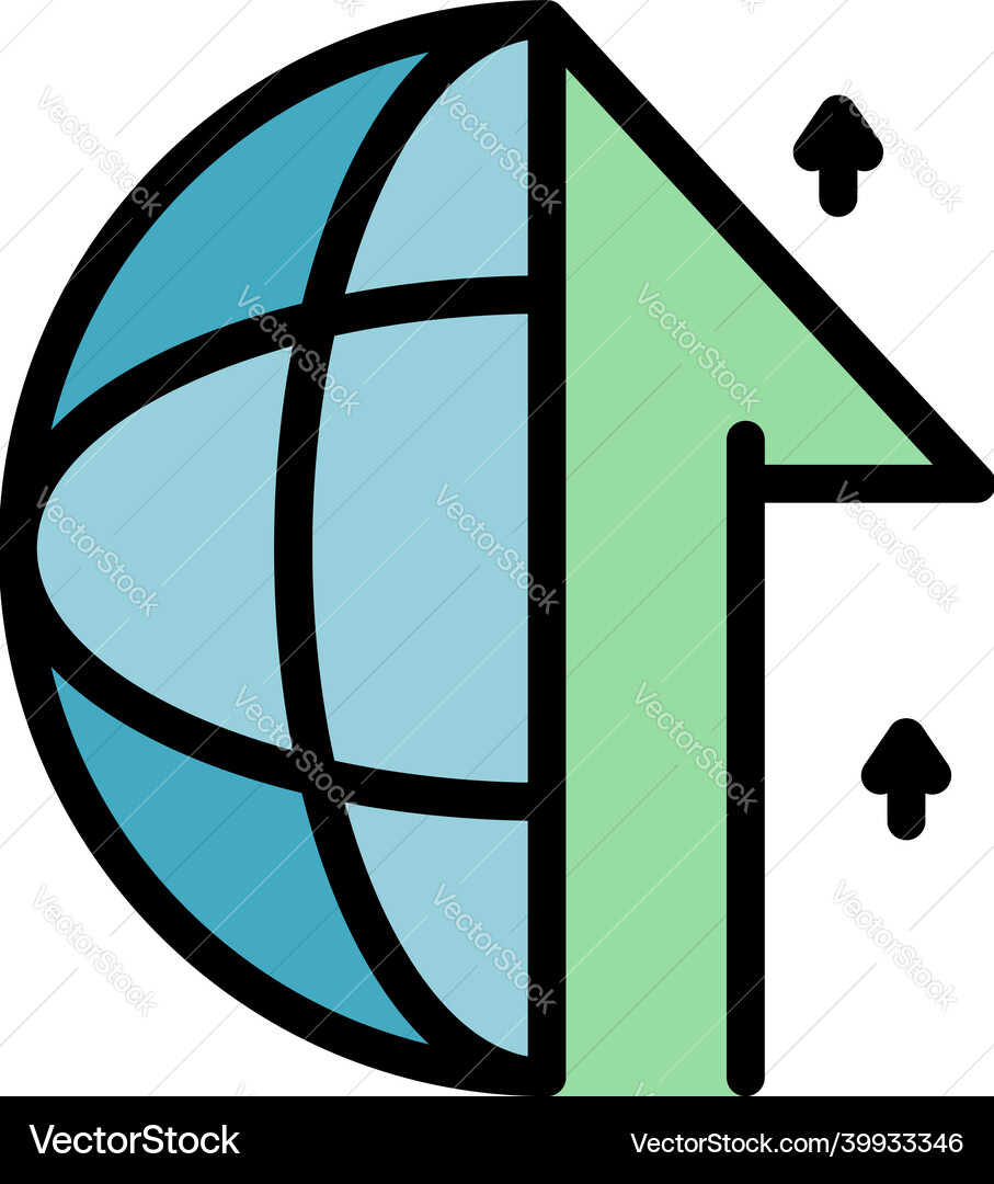 Global connection icon color outline Global connection icon color outline vector image