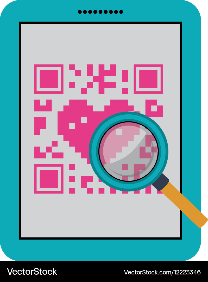 Isolated qr code and tablet design vector image
