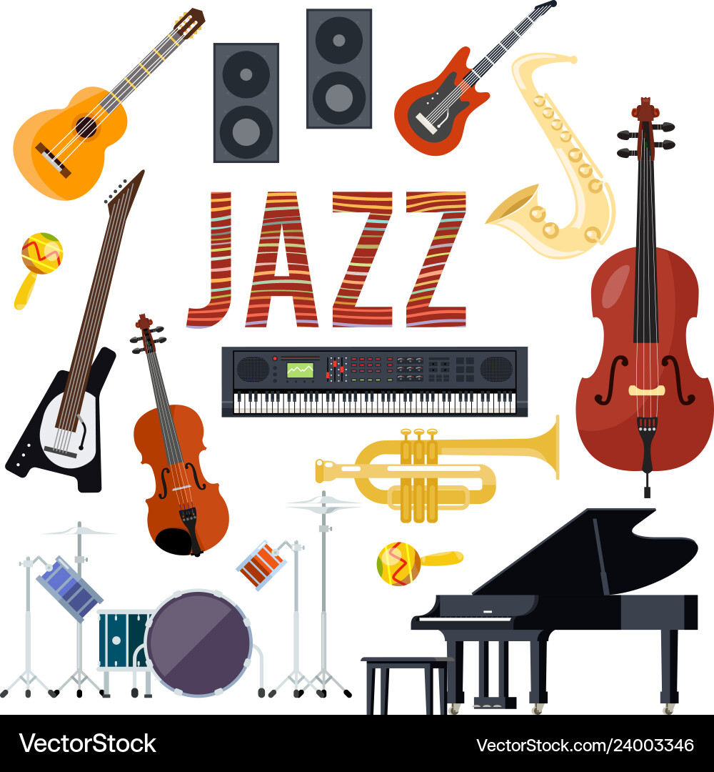 Jazz Performance Instruments vector image