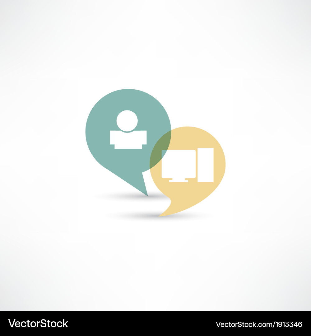 Man and computer vector image