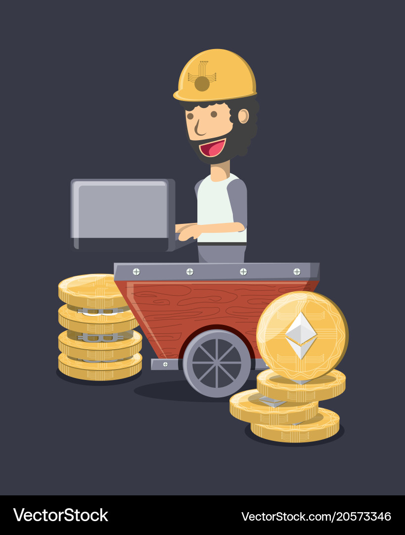 Mining cryptocoins design Vector Image