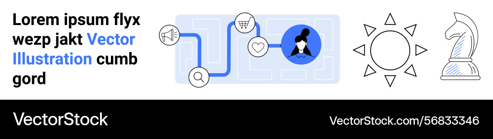 Navigation map with icons representing Navigation map with icons representing vector image