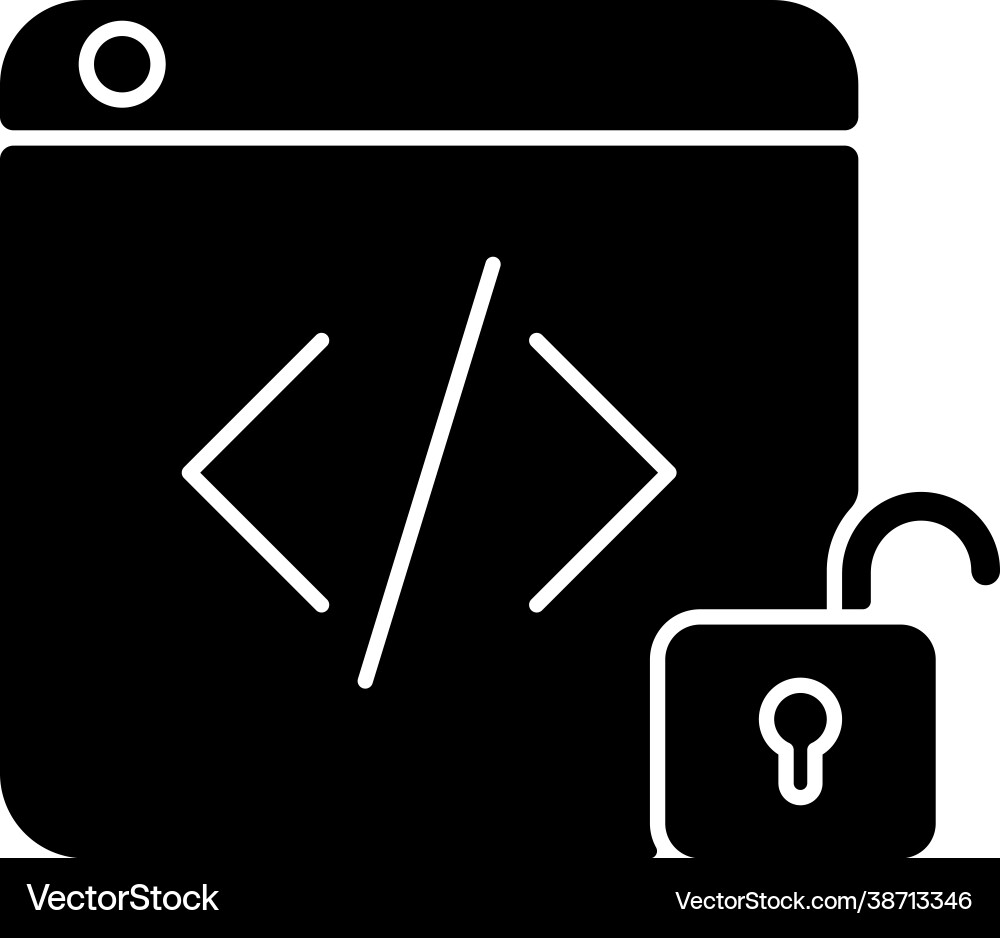 Open source code platforms black glyph icon Open source code platforms black glyph icon vector image