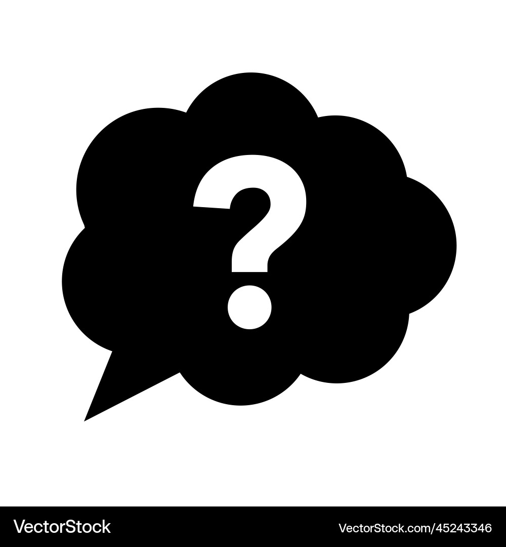 Question balloon silhouette icon Vector Image