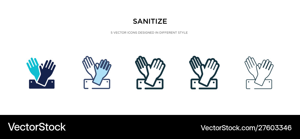 Sanitize icon in different style two colored Sanitize icon in different style two colored vector image