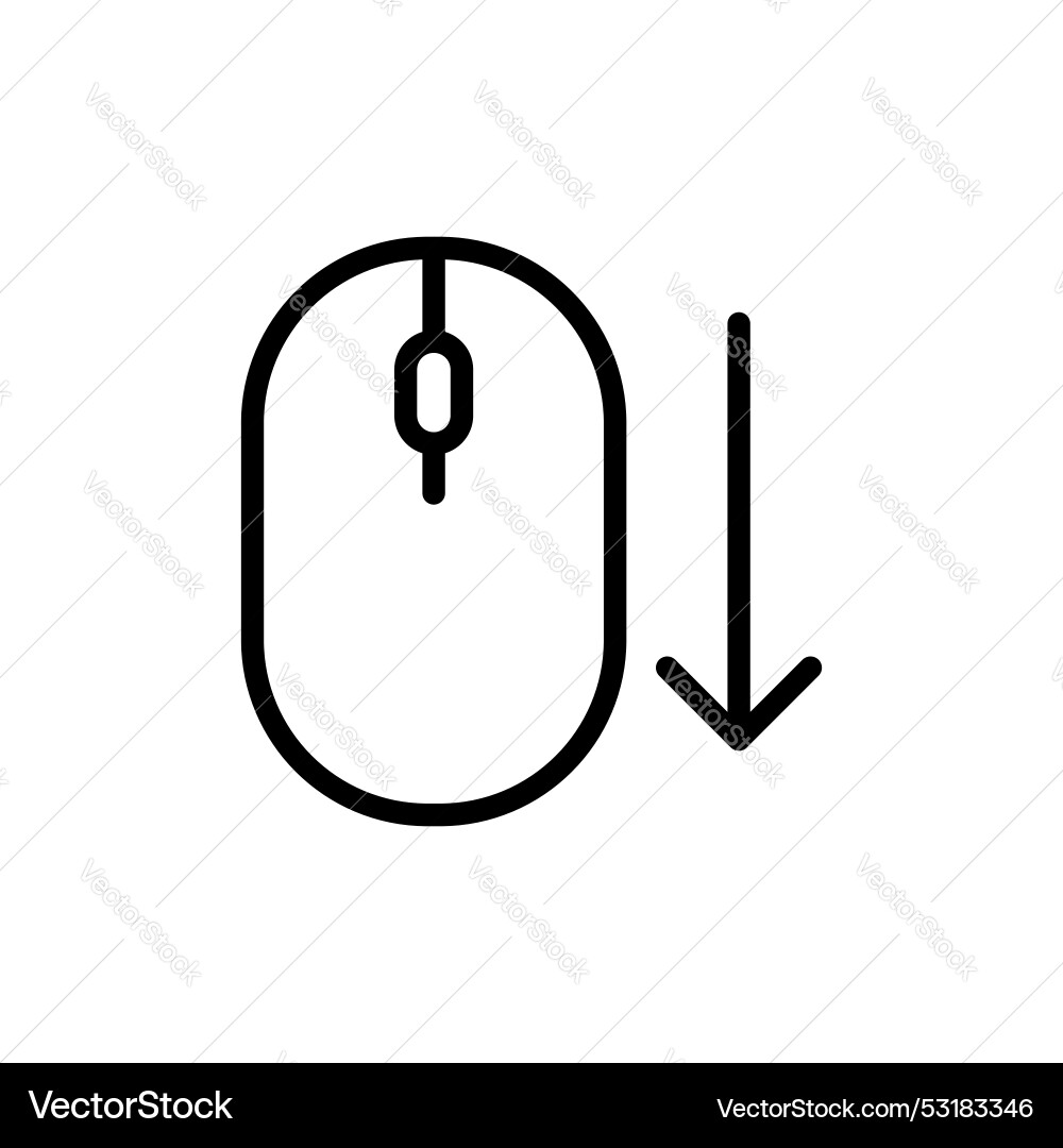 Scroll down computer mouse icon isolated on white Scroll down computer mouse icon isolated on white Vector Image