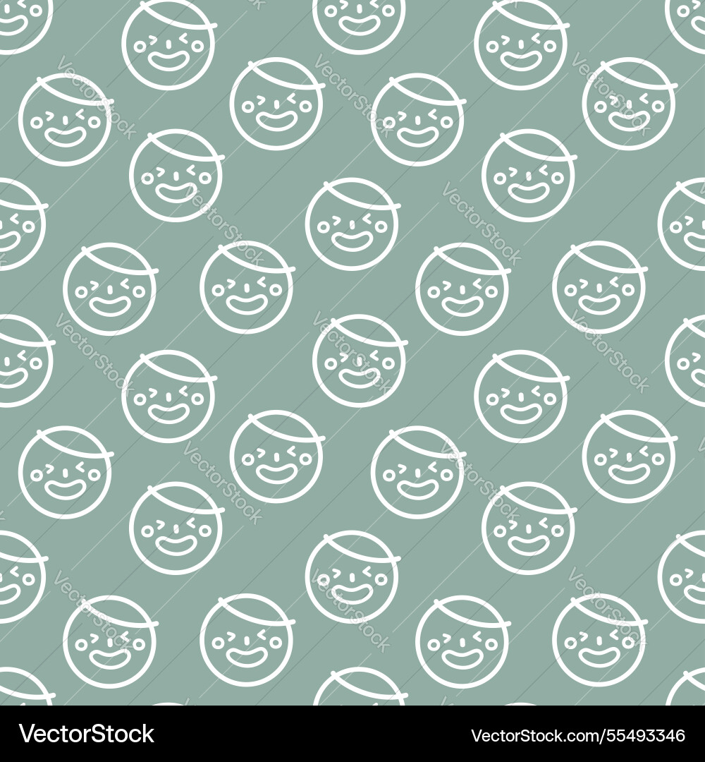 Seamless minimal smile line art repeat pattern vector image