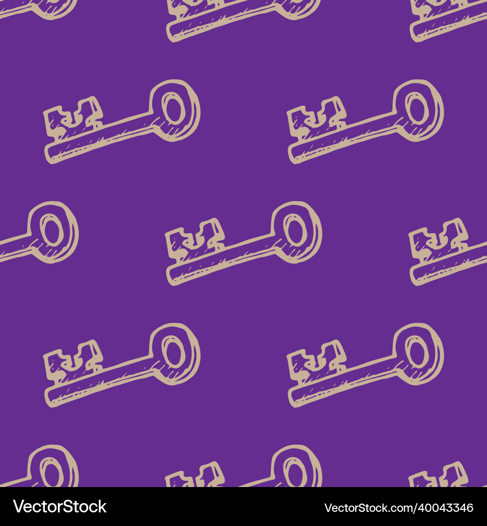 Seamless pattern of keys hand drawn Seamless pattern of keys hand drawn vector image