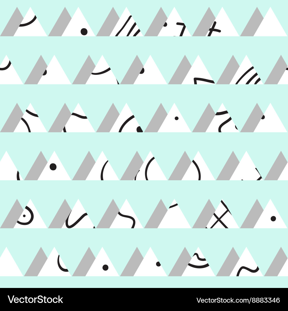 Seamless vintage abstract pattern with triangles vector image