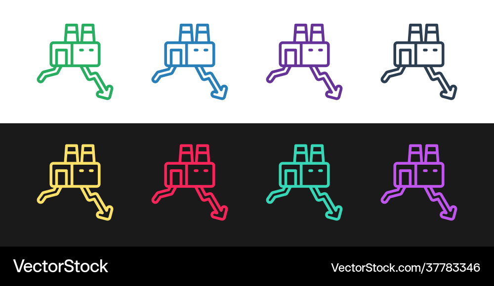 Set line shutdown factory icon isolated Set line shutdown factory icon isolated vector image