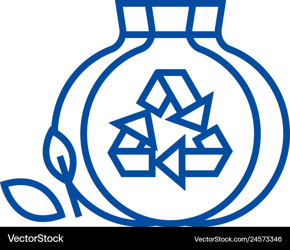 Sorted garbage line icon concept Sorted garbage line icon concept vector image