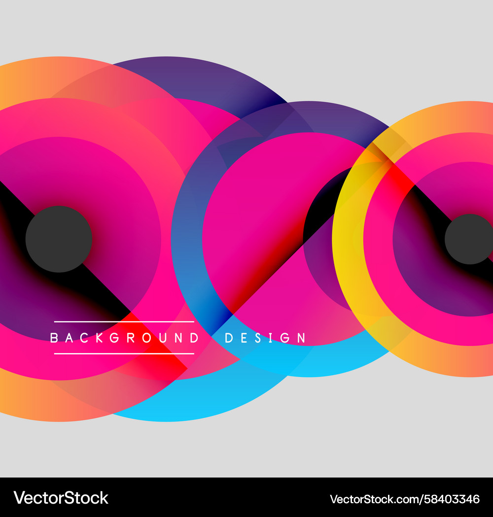 Vibrant overlapping circles create abstract Vibrant overlapping circles create abstract Vector Image