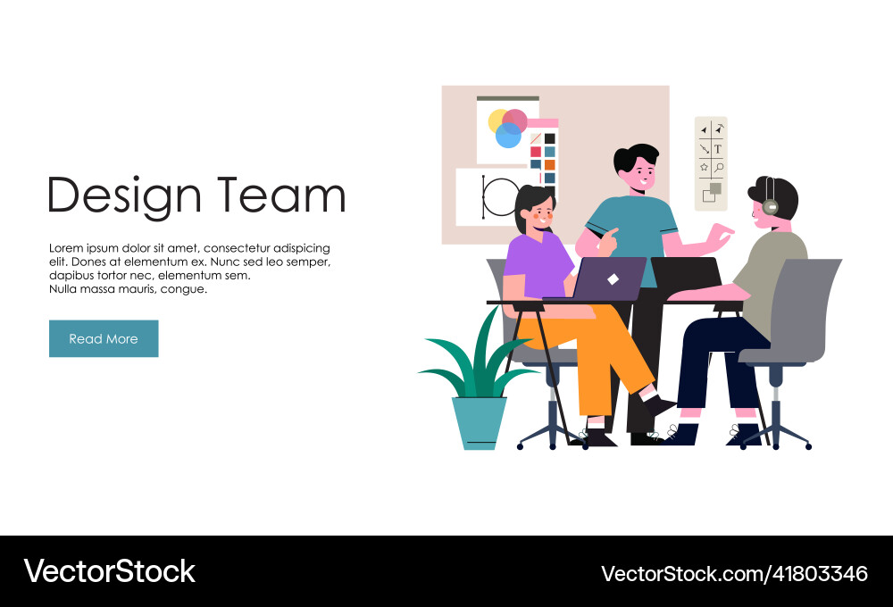 Web design studio or team working vector image