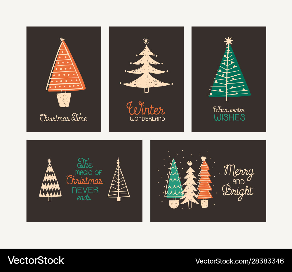Winter holidays greeting card templates set Winter holidays greeting card templates set vector image