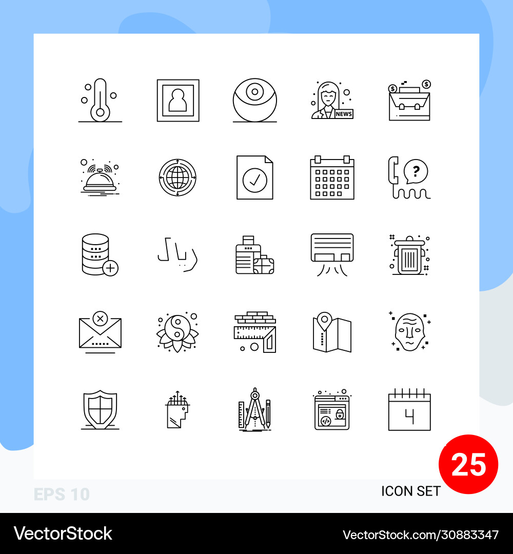 25 universal lines set for web and mobile Vector Image