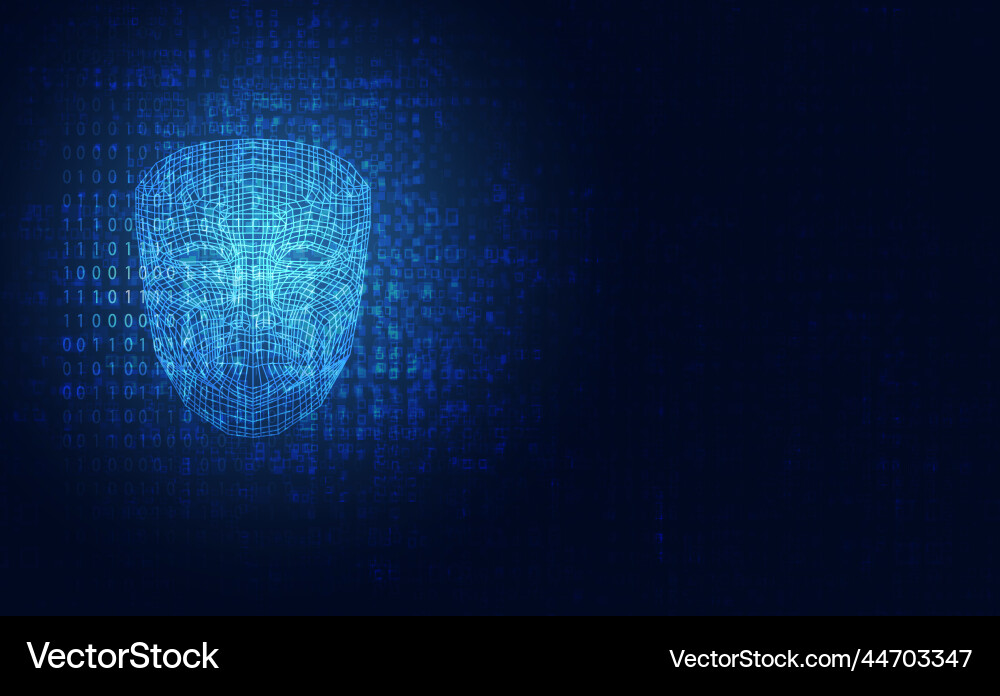 Abstract hologram computing face artificial Abstract hologram computing face artificial vector image