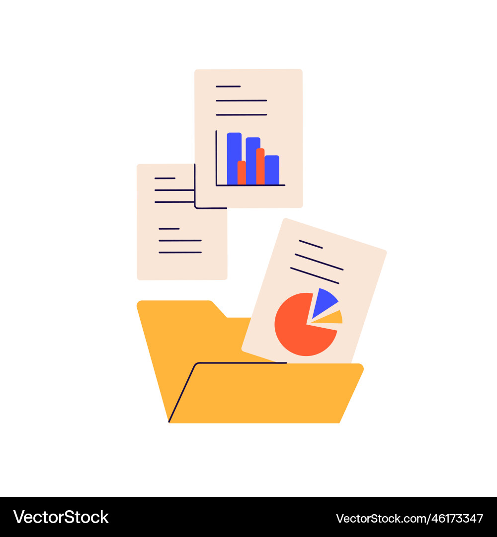Documents from computer folder business archive Documents from computer folder business archive vector image