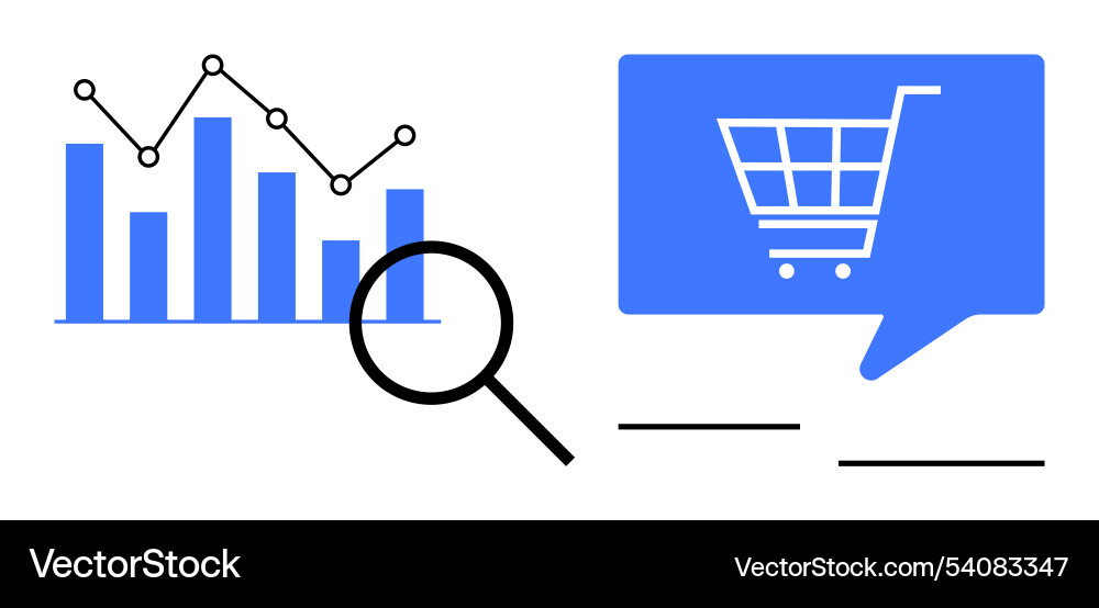 E-commerce data analysis bar and line graph E-commerce data analysis bar and line graph Vector Image