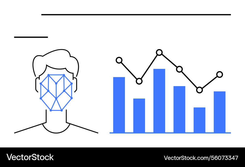 Facial recognition and data analytics with graphs Facial recognition and data analytics with graphs vector image