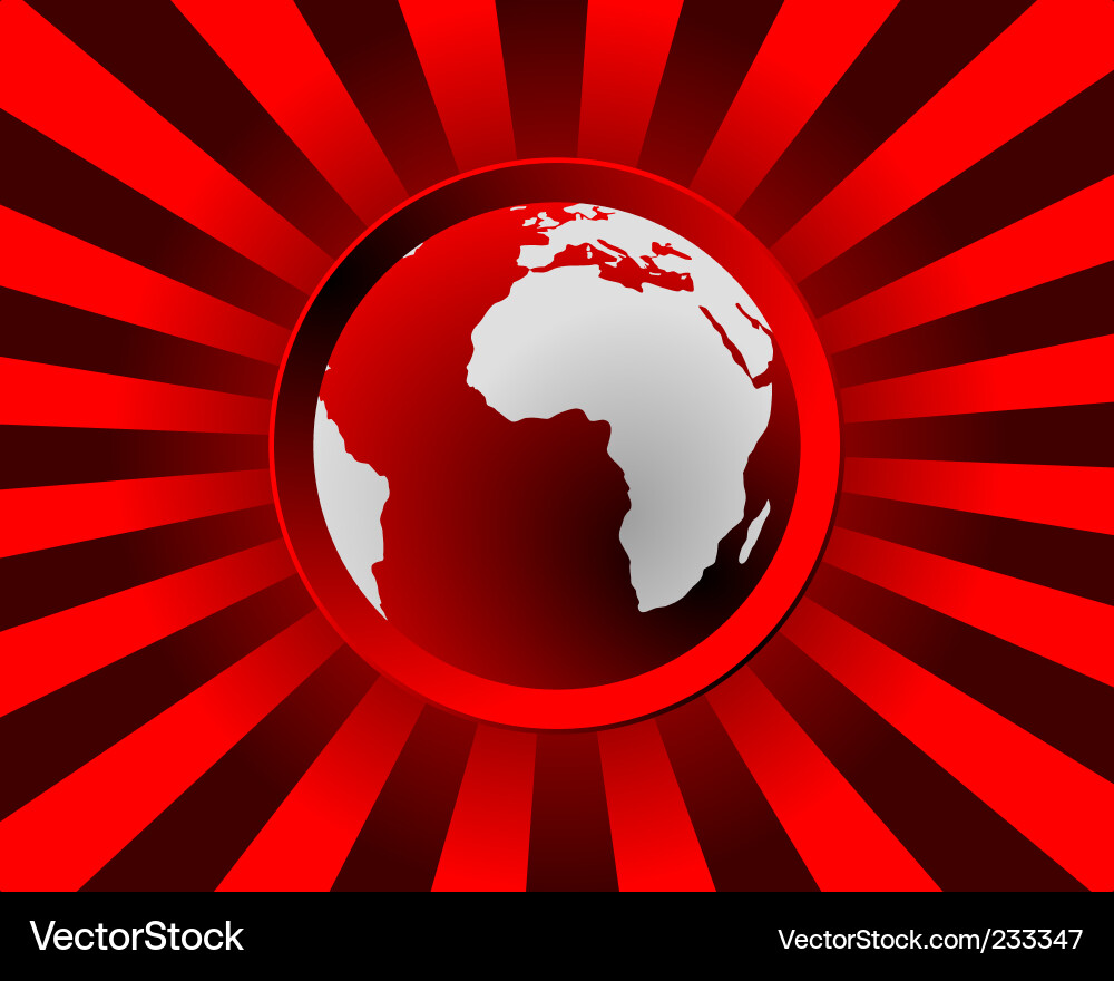 Globe with rays vector image