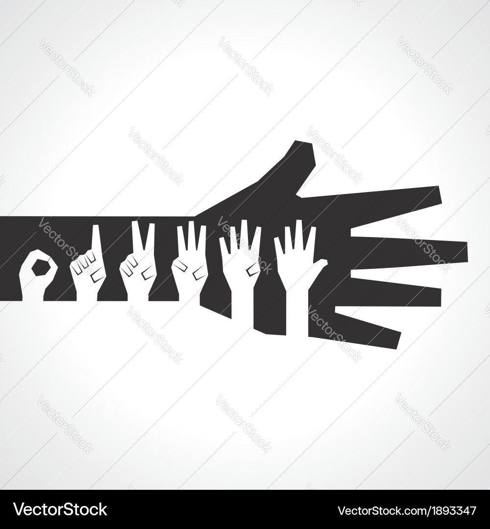 Hands make number zero to five Vector Image