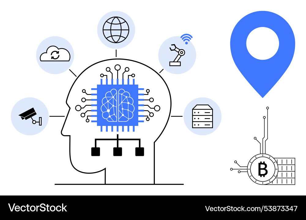 Integration of artificial intelligence in various Vector Image