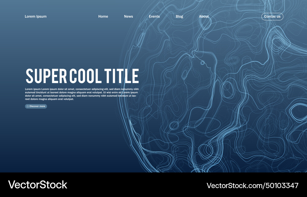 Landing page abstract design with sphere element Vector Image