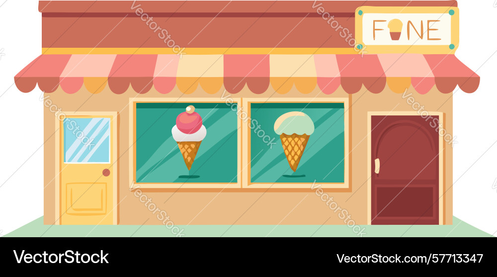 Modern ice shop storefront design generative ai Vector Image