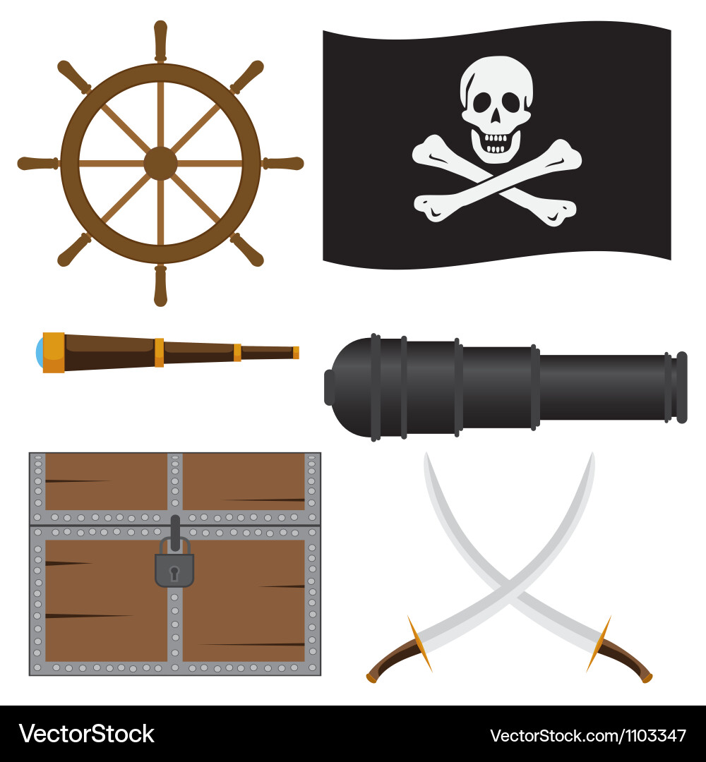 Pirate set Royalty Free Vector Image - VectorStock