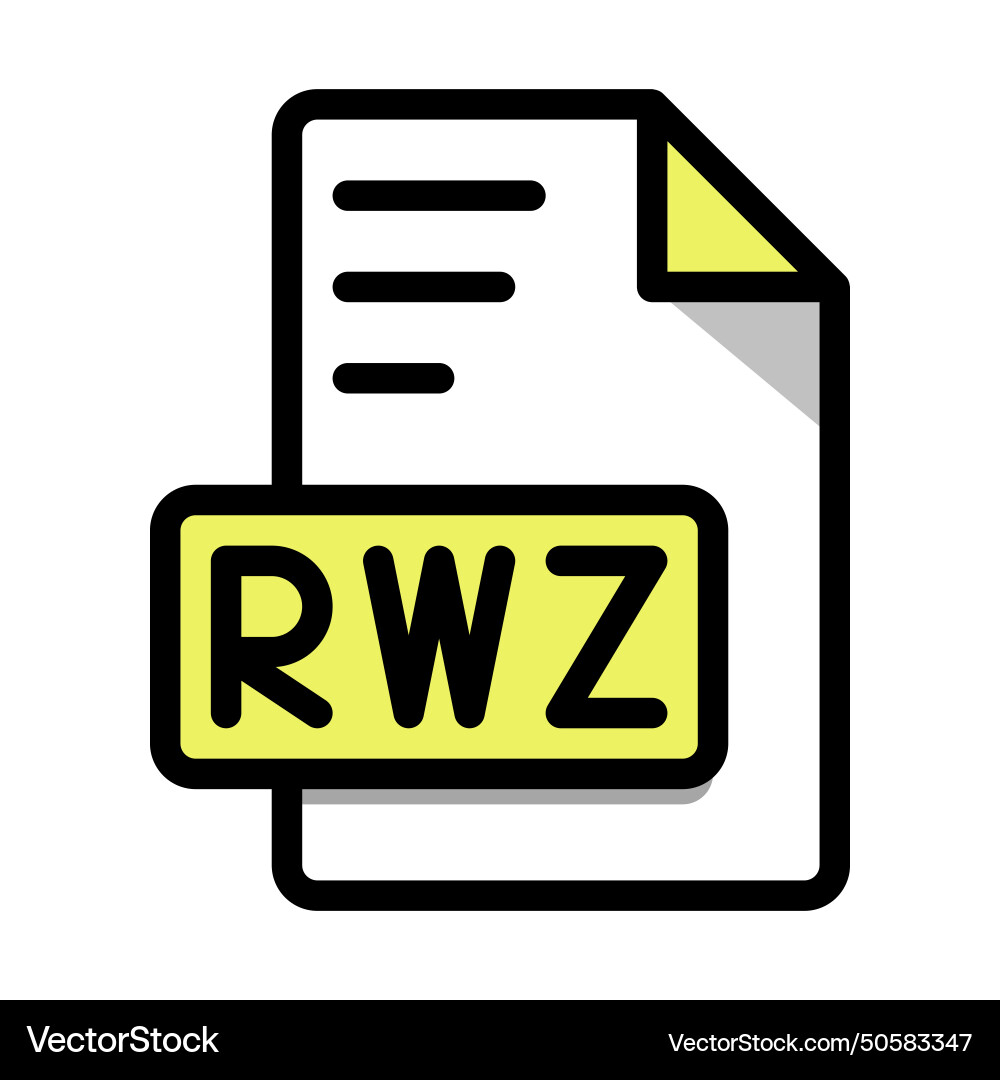Rwz file format icon type extension editable Rwz file format icon type extension editable Vector Image