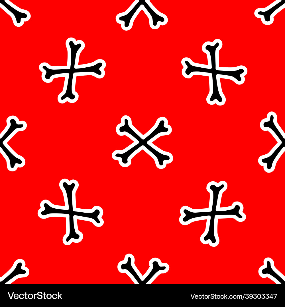 Seamless pattern with bones on a red background Seamless pattern with bones on a red background vector image
