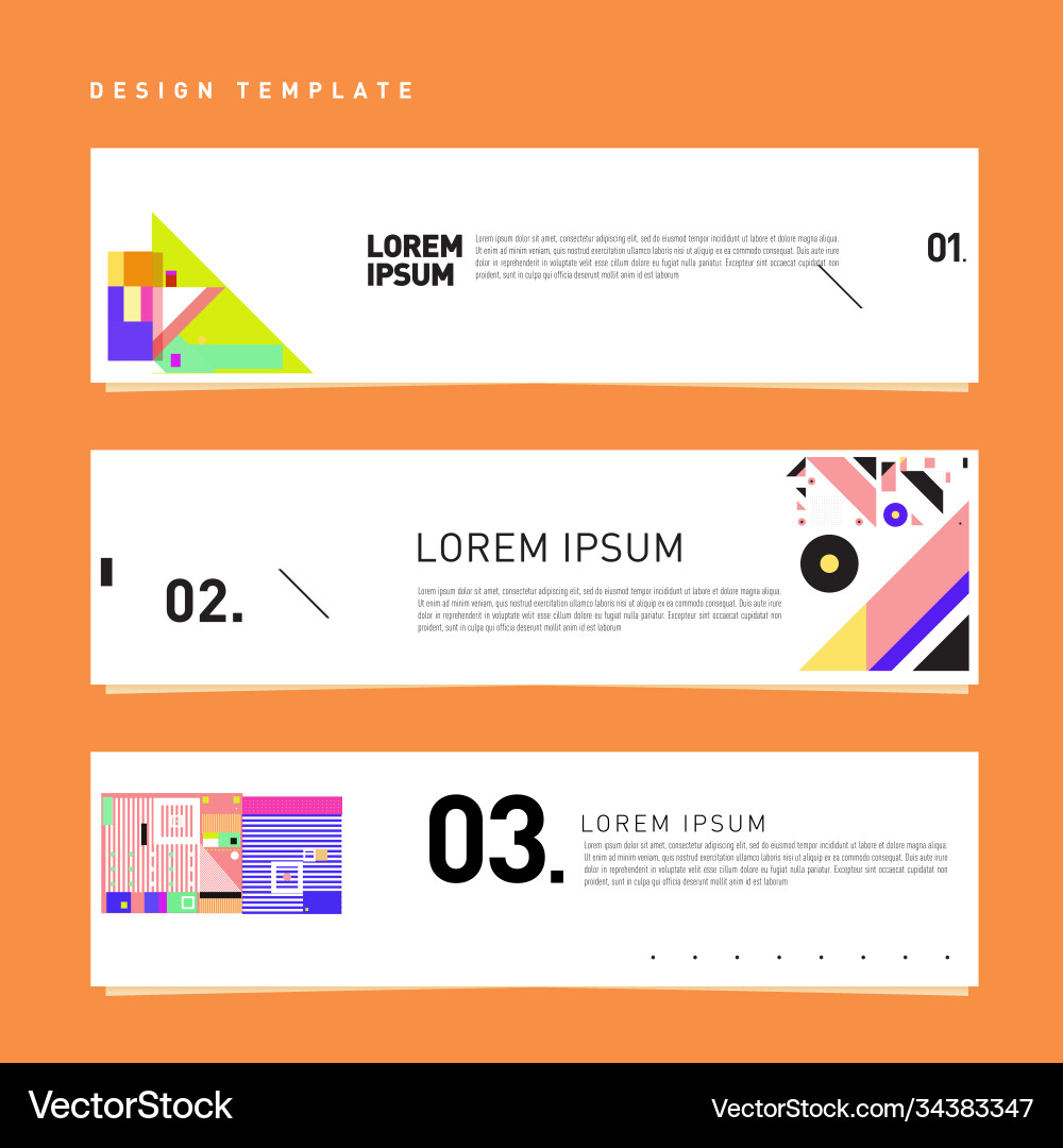 Set abstract banner web design template retro Set abstract banner web design template retro Vector Image