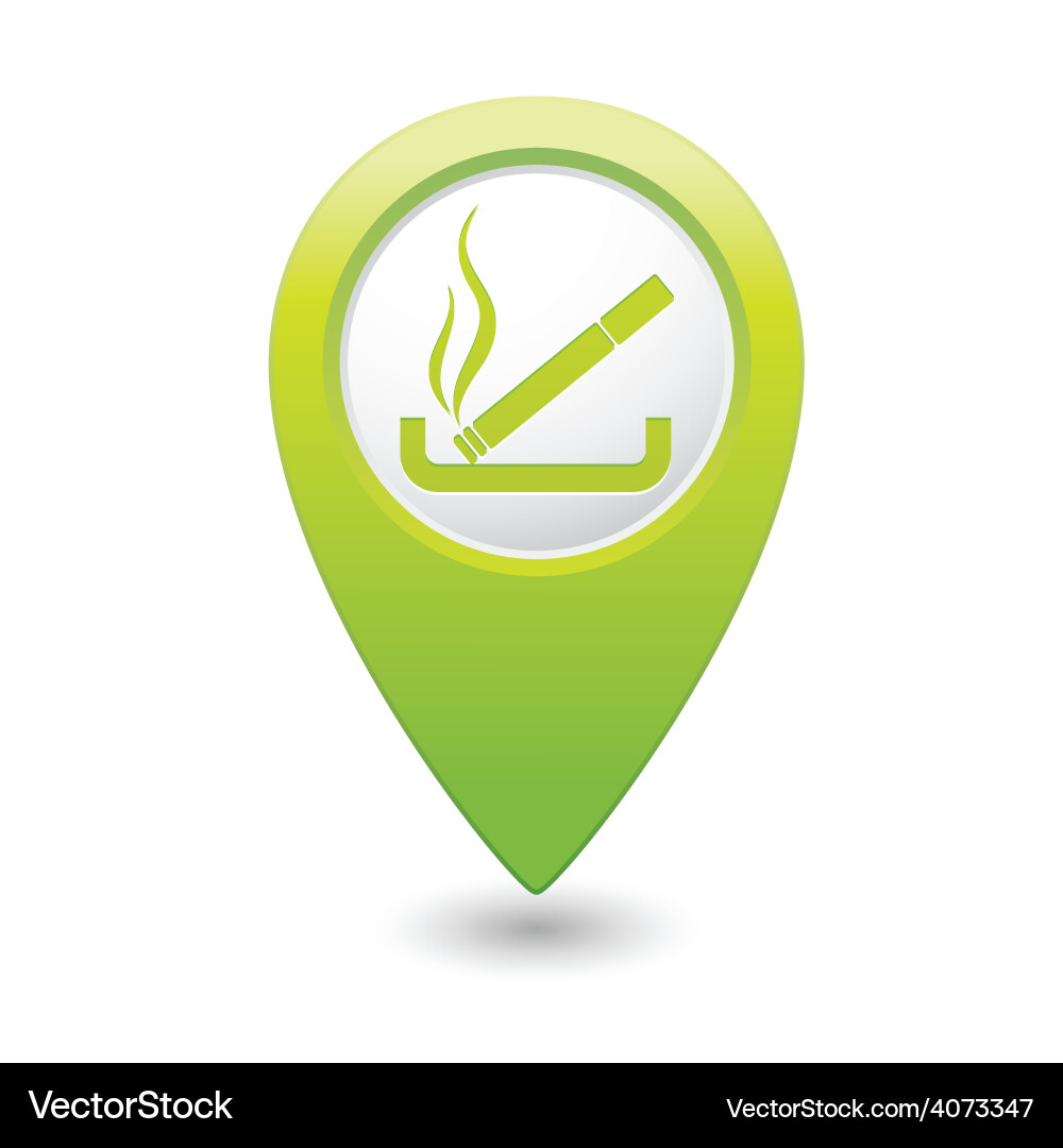 Smoking green map pointer Vector Image
