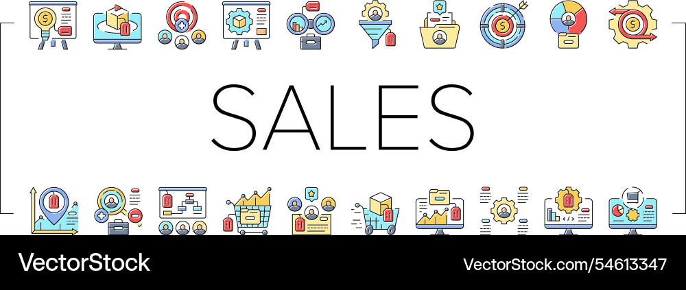 Technical sales engineer service icons set Vector Image