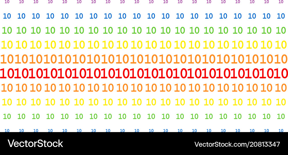 Ten digits text shape halftone spectral array vector image