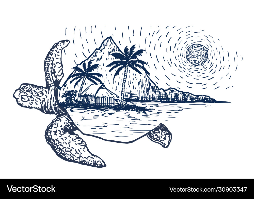 Typography with turtle Typography with turtle vector image