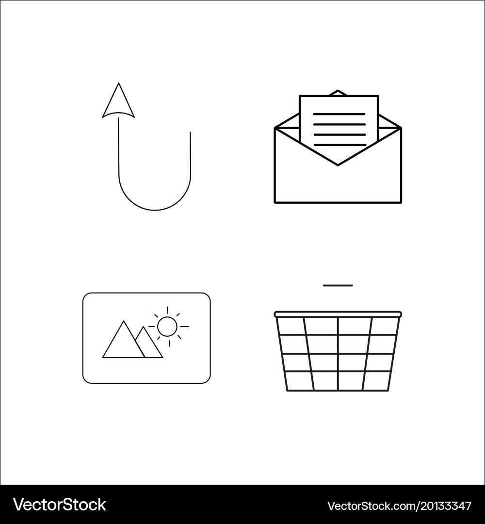 Web simple linear icon setsimple outline icons vector image
