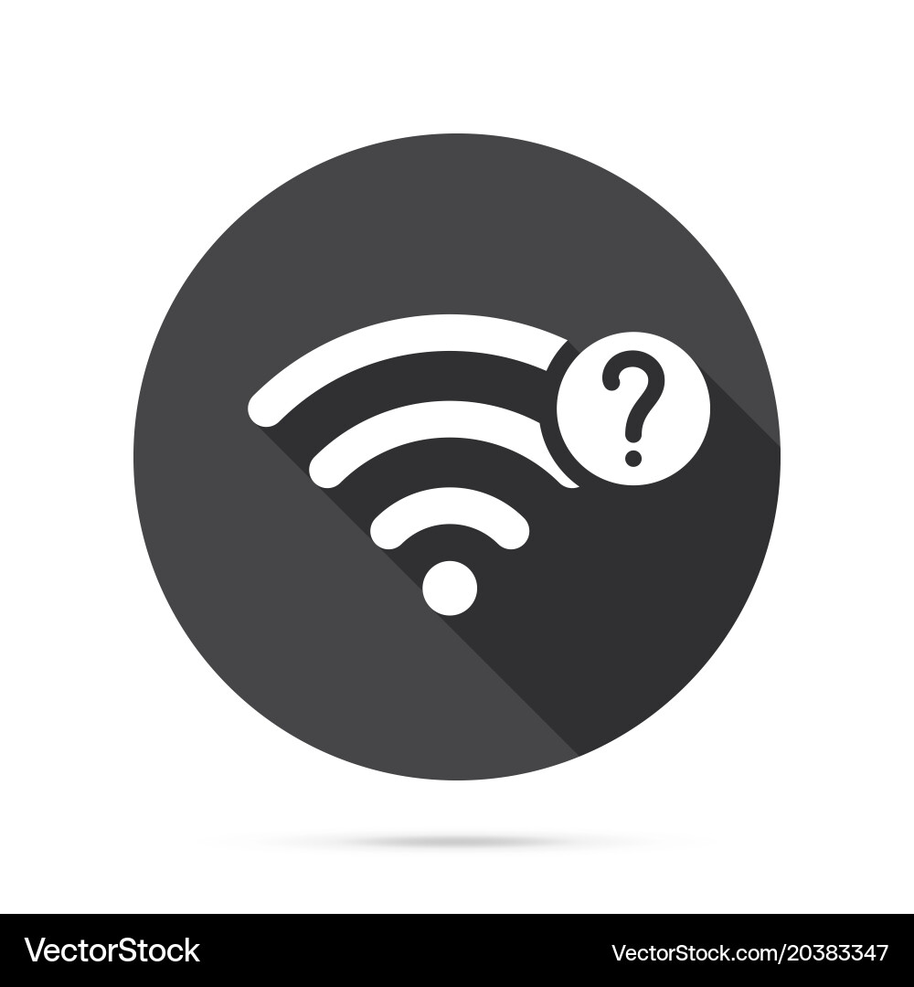 Wifi icon with question mark Vector Image