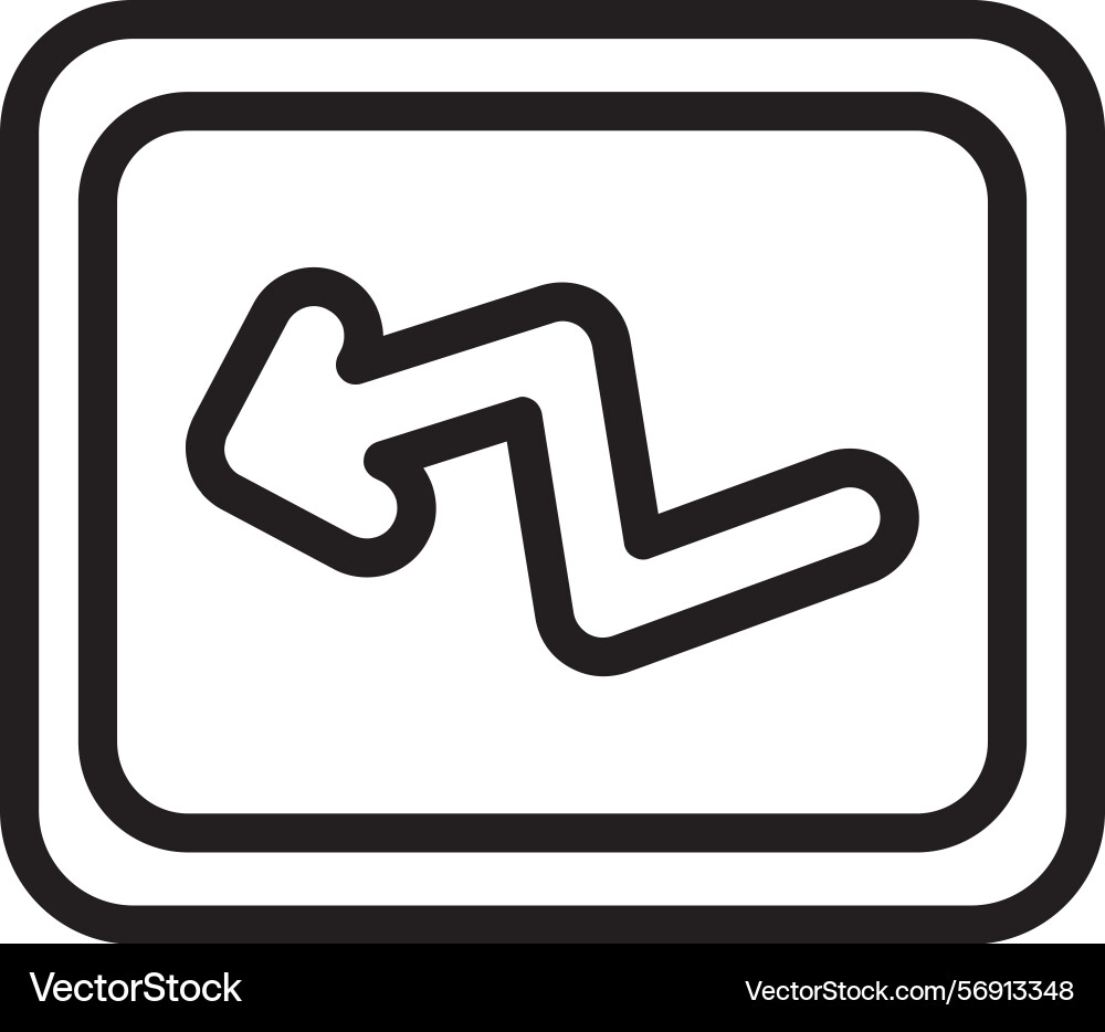 Arrow bar left linear style icon design vector image