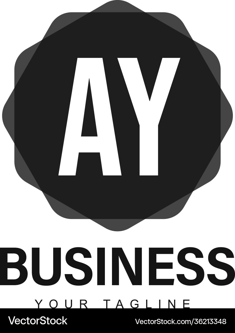 Ay initial a logo design with abstract style Ay initial a logo design with abstract style vector image