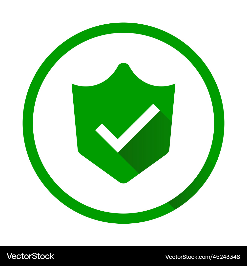 Checkmark shield or authentication approval vector image
