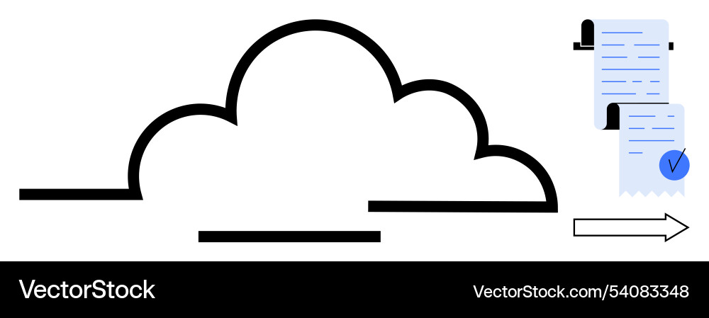 Cloud computing document management vector image