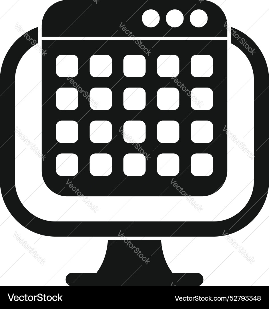 Computer showing spreadsheet with cells for data Computer showing spreadsheet with cells for data Vector Image