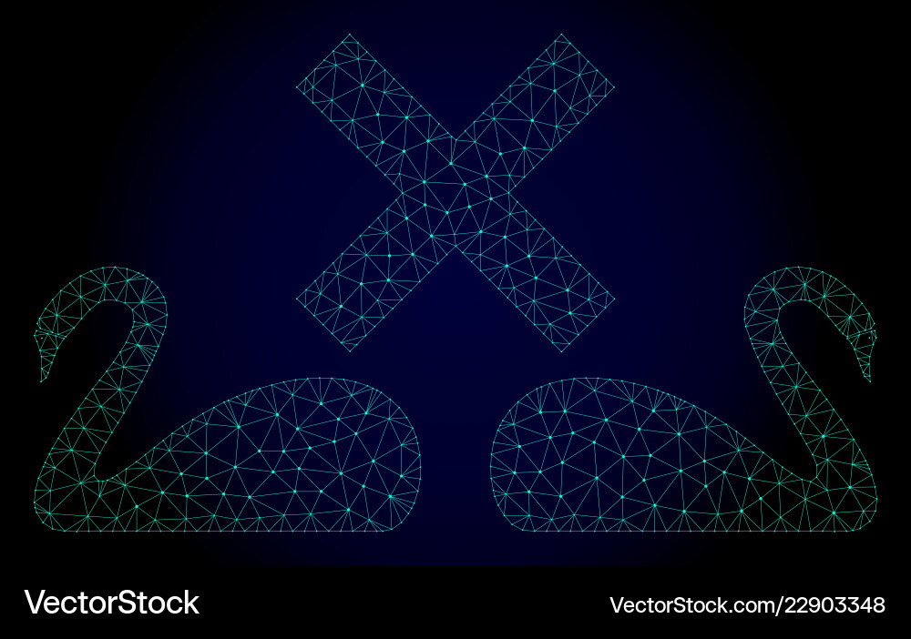 Divorce swans polygonal frame mesh Divorce swans polygonal frame mesh vector image