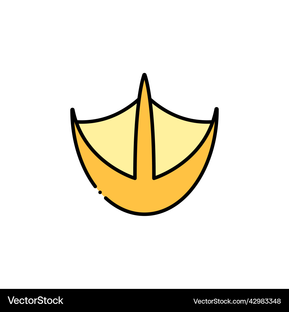 Duck paw print filled color icon linear style Vector Image