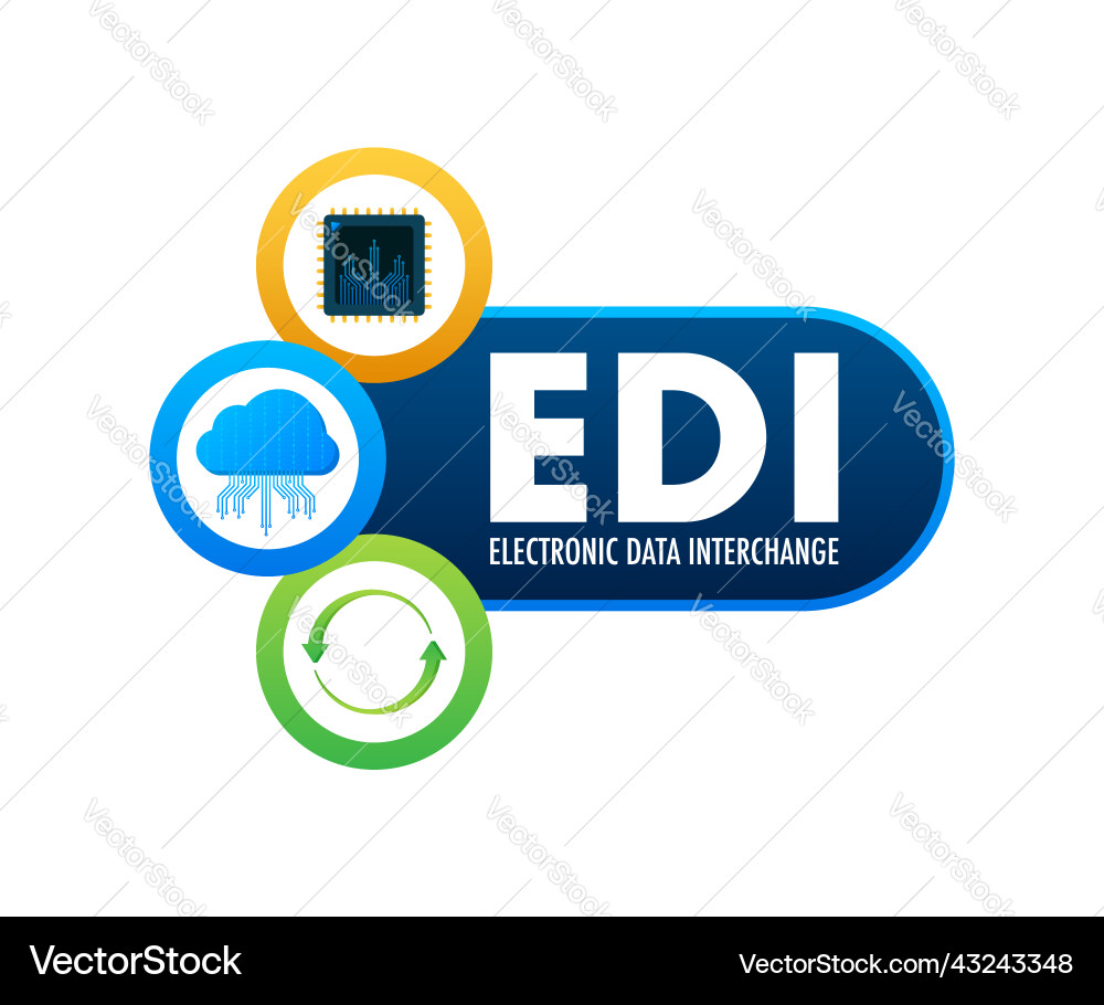 Edi - elektronische Datenaustauschgeräte Volumen Edi - elektronische Datenaustauschgeräte Volumen vektorbild
